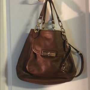 Coach brown leather hobo